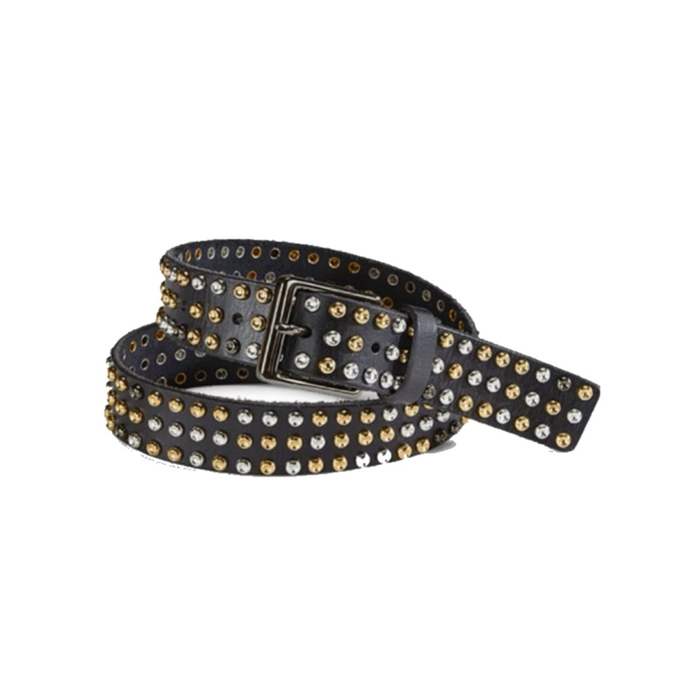 CAbi Stud Black Belt with Gold and Silver Studs #4031, size large